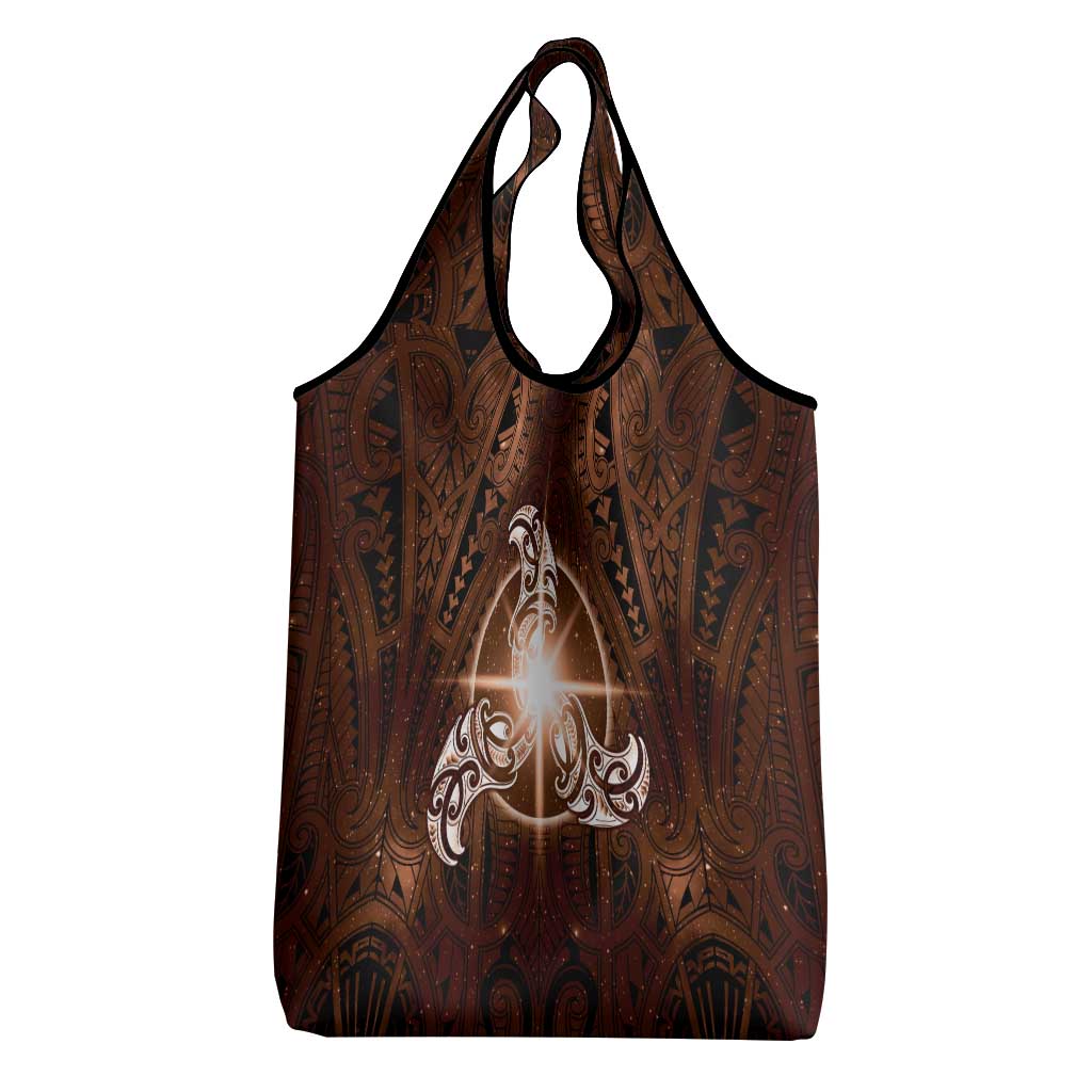 New Zealand Matariki Tupuanuku Grocery Bag Maori Moko Brown Galaxy LT05 - Polynesian Pride