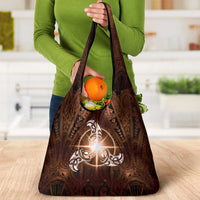 New Zealand Matariki Tupuanuku Grocery Bag Maori Moko Brown Galaxy LT05 - Polynesian Pride