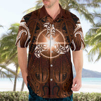 New Zealand Matariki Tupuanuku Hawaiian Shirt Maori Moko Brown Galaxy LT05 - Polynesian Pride