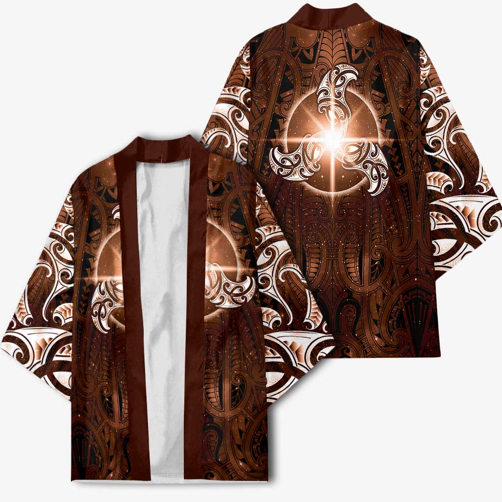 New Zealand Matariki Tupuanuku Kimono Maori Moko Brown Galaxy