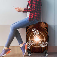 New Zealand Matariki Tupuanuku Luggage Cover Maori Moko Brown Galaxy LT05 - Polynesian Pride