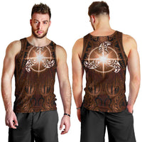New Zealand Matariki Tupuanuku Men Tank Top Maori Moko Brown Galaxy LT05 - Polynesian Pride