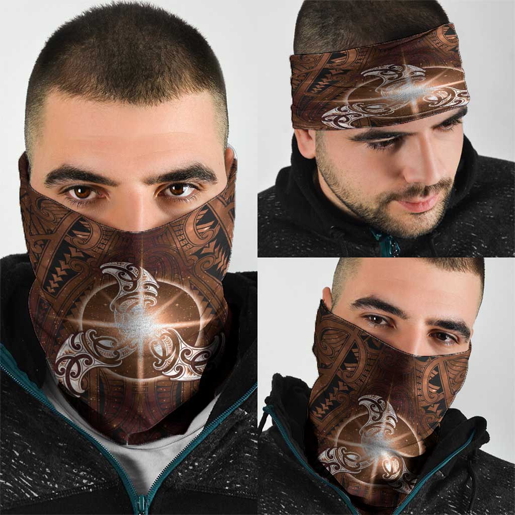 New Zealand Matariki Tupuanuku Neck Gaiter Maori Moko Brown Galaxy LT05 - Polynesian Pride