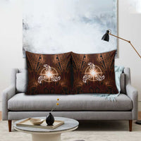 New Zealand Matariki Tupuanuku Pillow Cover Maori Moko Brown Galaxy LT05 - Polynesian Pride
