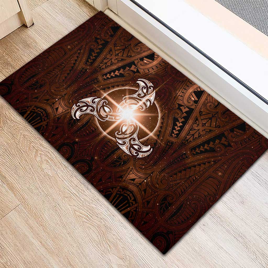 New Zealand Matariki Tupuanuku Rubber Doormat Maori Moko Brown Galaxy LT05 - Polynesian Pride