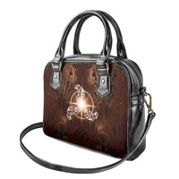 New Zealand Matariki Tupuanuku Shoulder Handbag Maori Moko Brown Galaxy