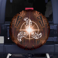 New Zealand Matariki Tupuanuku Spare Tire Cover Maori Moko Brown Galaxy LT05 No hole Brown - Polynesian Pride