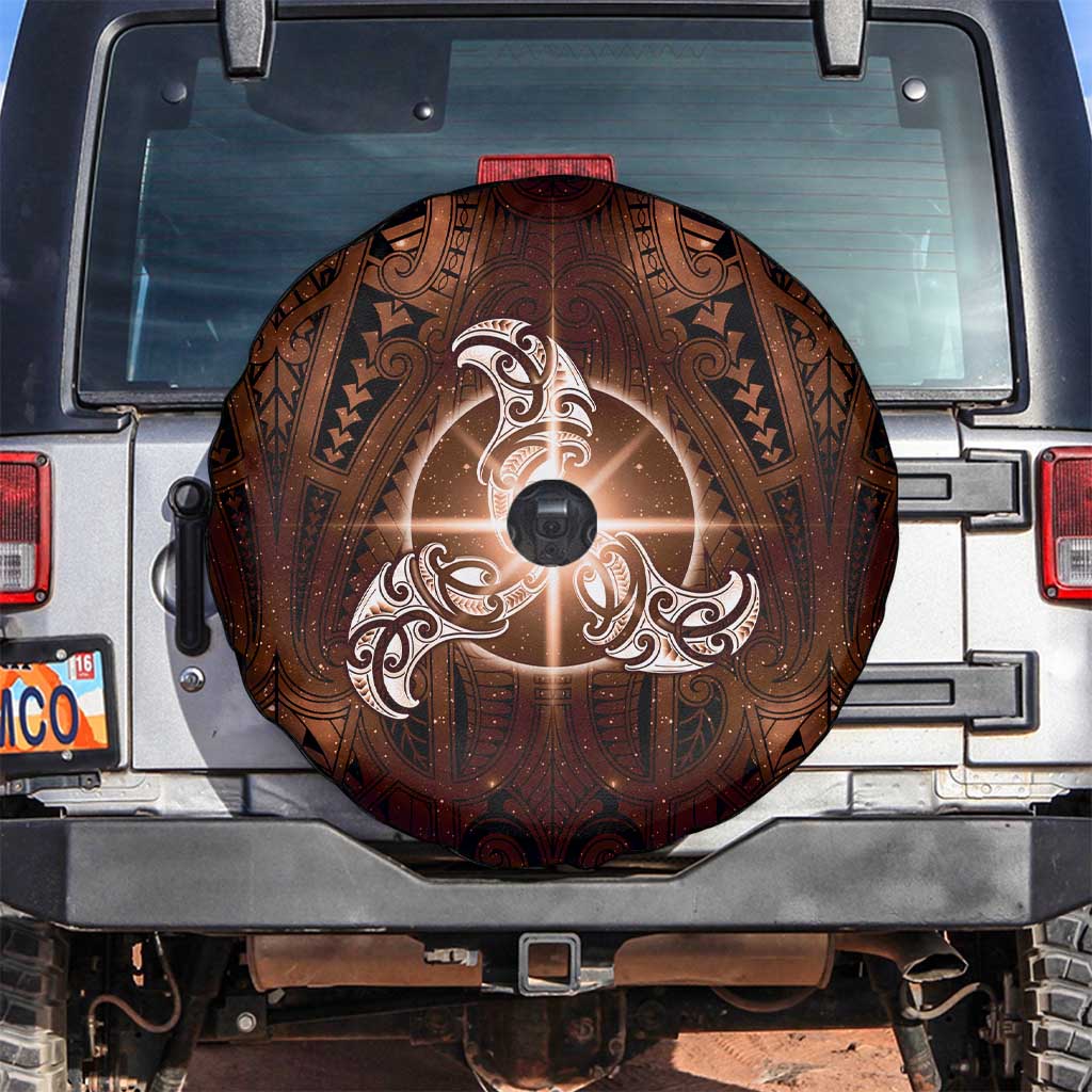 New Zealand Matariki Tupuanuku Spare Tire Cover Maori Moko Brown Galaxy LT05 Brown - Polynesian Pride