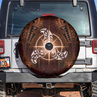New Zealand Matariki Tupuanuku Spare Tire Cover Maori Moko Brown Galaxy LT05 Brown - Polynesian Pride