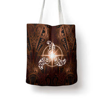 New Zealand Matariki Tupuanuku Tote Bag Maori Moko Brown Galaxy LT05 - Polynesian Pride