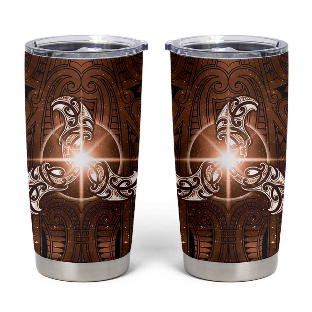 New Zealand Matariki Tupuanuku Tumbler Cup Maori Moko Brown Galaxy LT05 Brown - Polynesian Pride
