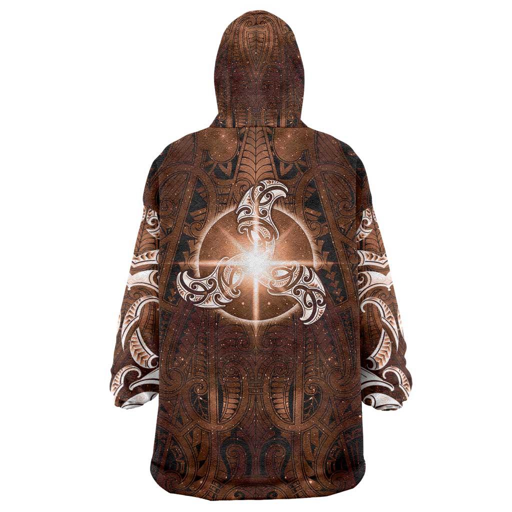 New Zealand Matariki Tupuanuku Wearable Blanket Hoodie Maori Moko Brown Galaxy LT05 - Polynesian Pride