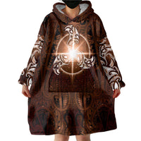 New Zealand Matariki Tupuanuku Wearable Blanket Hoodie Maori Moko Brown Galaxy LT05 - Polynesian Pride