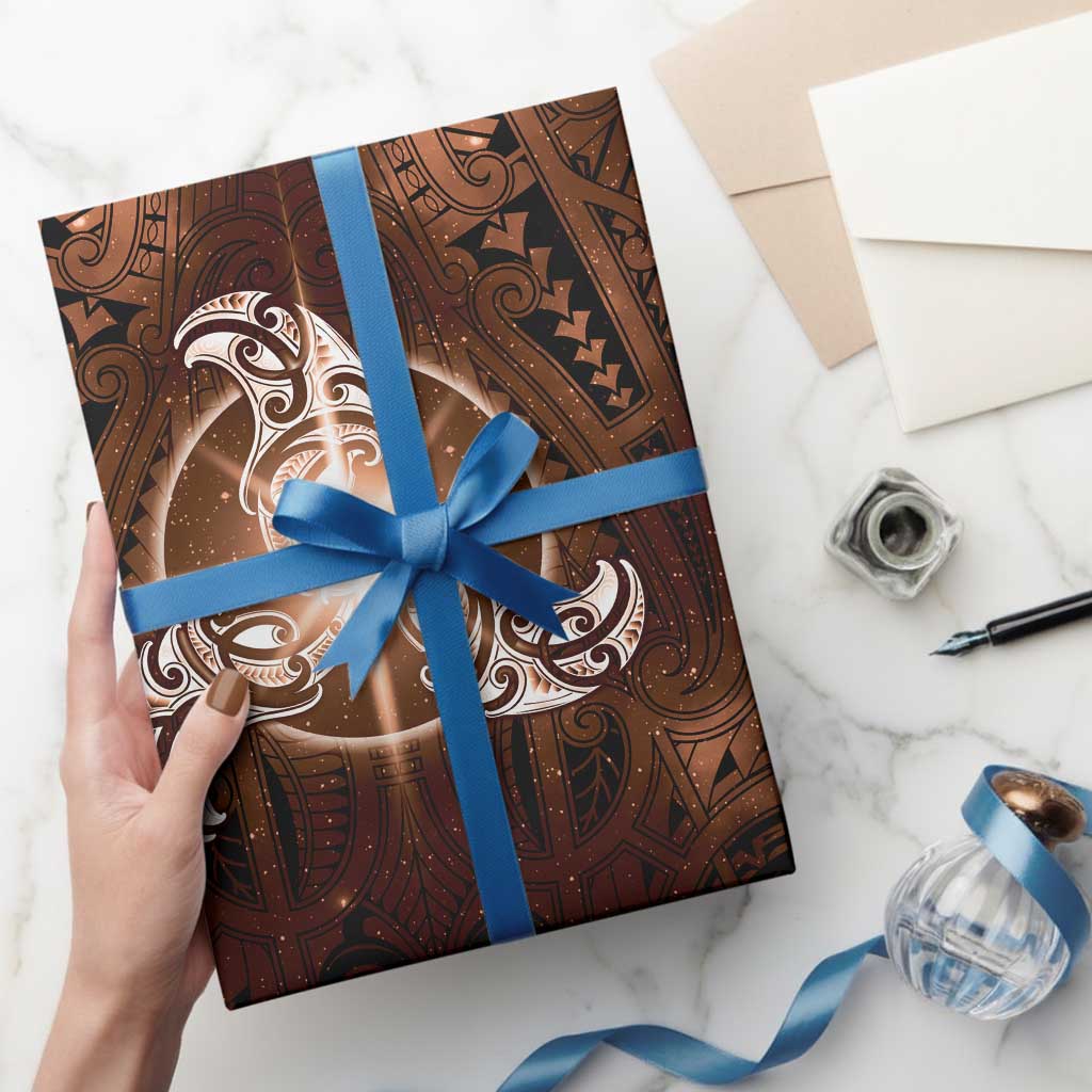 New Zealand Matariki Tupuanuku Wrapping Paper Maori Moko Brown Galaxy LT05 - Polynesian Pride