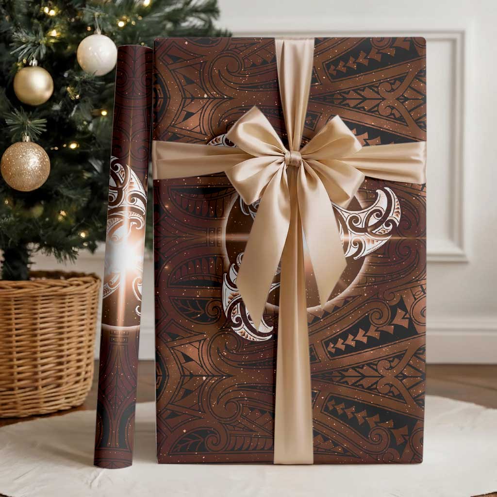 New Zealand Matariki Tupuanuku Wrapping Paper Maori Moko Brown Galaxy LT05 - Polynesian Pride