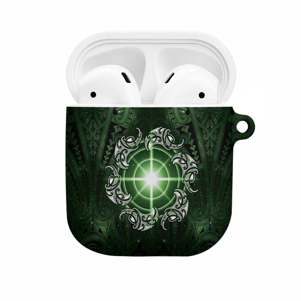 New Zealand Matariki Tupuarangi AirPods Case Maori Moko Green Galaxy LT05 Green - Polynesian Pride