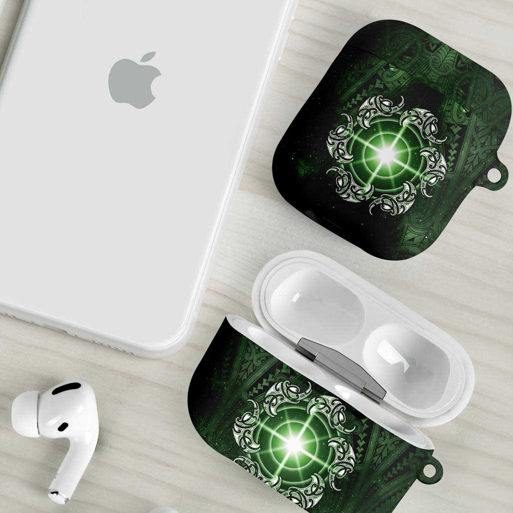 New Zealand Matariki Tupuarangi AirPods Case Maori Moko Green Galaxy LT05 - Polynesian Pride
