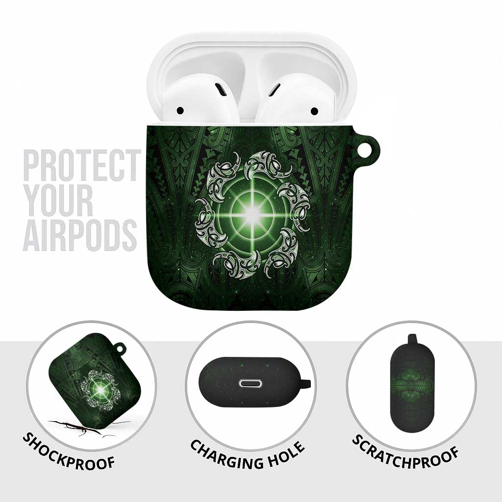New Zealand Matariki Tupuarangi AirPods Case Maori Moko Green Galaxy LT05 - Polynesian Pride