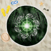 New Zealand Matariki Tupuarangi Beach Blanket Maori Moko Green Galaxy