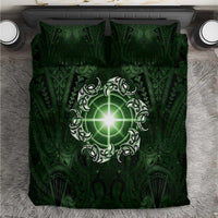 New Zealand Matariki Tupuarangi Bedding Set Maori Moko Green Galaxy