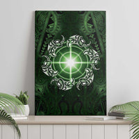 New Zealand Matariki Tupuarangi Canvas Wall Art Maori Moko Green Galaxy