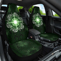 New Zealand Matariki Tupuarangi Car Seat Cover Maori Moko Green Galaxy LT05 One Size Green - Polynesian Pride