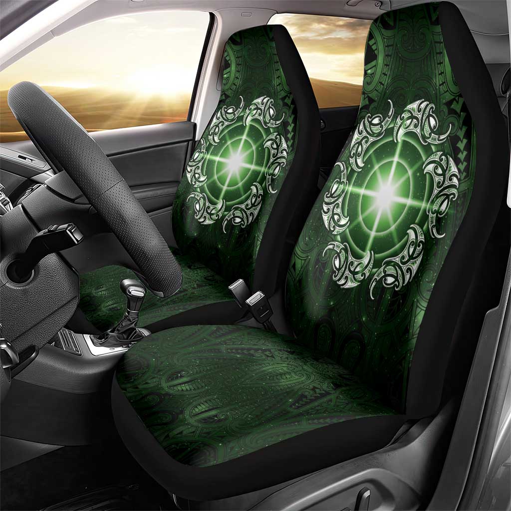 New Zealand Matariki Tupuarangi Car Seat Cover Maori Moko Green Galaxy LT05 - Polynesian Pride