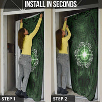 New Zealand Matariki Tupuarangi Door Cover Maori Moko Green Galaxy LT05 - Polynesian Pride