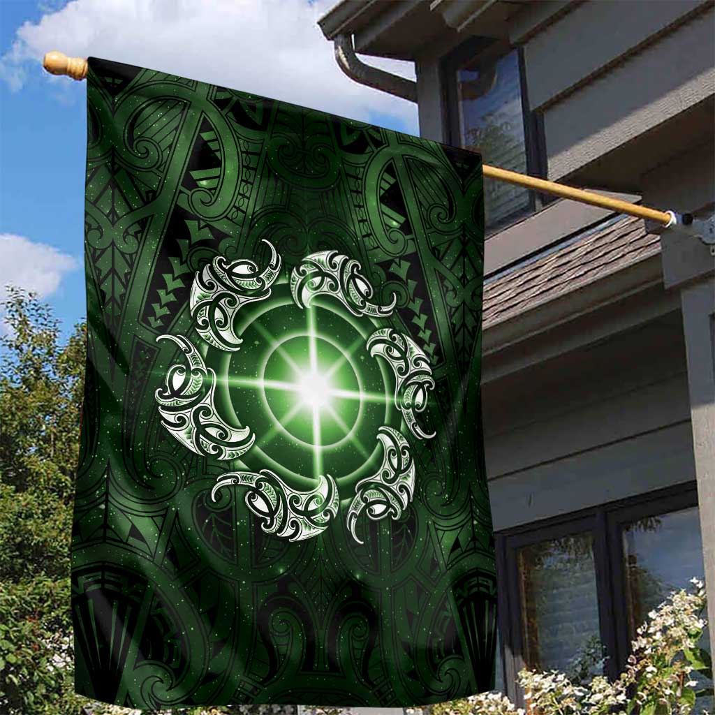 New Zealand Matariki Tupuarangi Garden Flag Maori Moko Green Galaxy LT05 - Polynesian Pride
