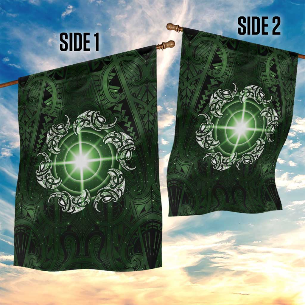 New Zealand Matariki Tupuarangi Garden Flag Maori Moko Green Galaxy LT05 - Polynesian Pride