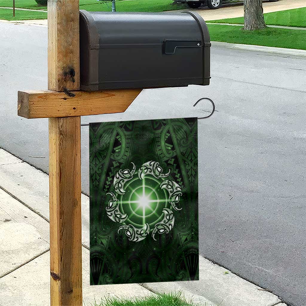 New Zealand Matariki Tupuarangi Garden Flag Maori Moko Green Galaxy LT05 - Polynesian Pride