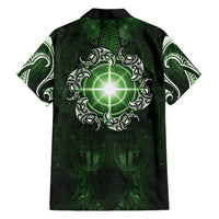 New Zealand Matariki Tupuarangi Hawaiian Shirt Maori Moko Green Galaxy LT05 - Polynesian Pride