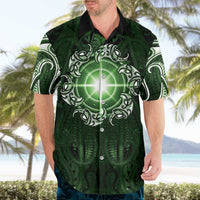 New Zealand Matariki Tupuarangi Hawaiian Shirt Maori Moko Green Galaxy LT05 - Polynesian Pride