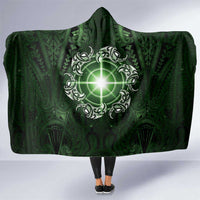 New Zealand Matariki Tupuarangi Hooded Blanket Maori Moko Green Galaxy LT05 One Size Green - Polynesian Pride