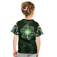 New Zealand Matariki Tupuarangi Kid T Shirt Maori Moko Green Galaxy LT05 - Polynesian Pride
