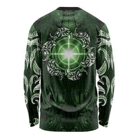 New Zealand Matariki Tupuarangi Long Sleeve Shirt Maori Moko Green Galaxy LT05 - Polynesian Pride