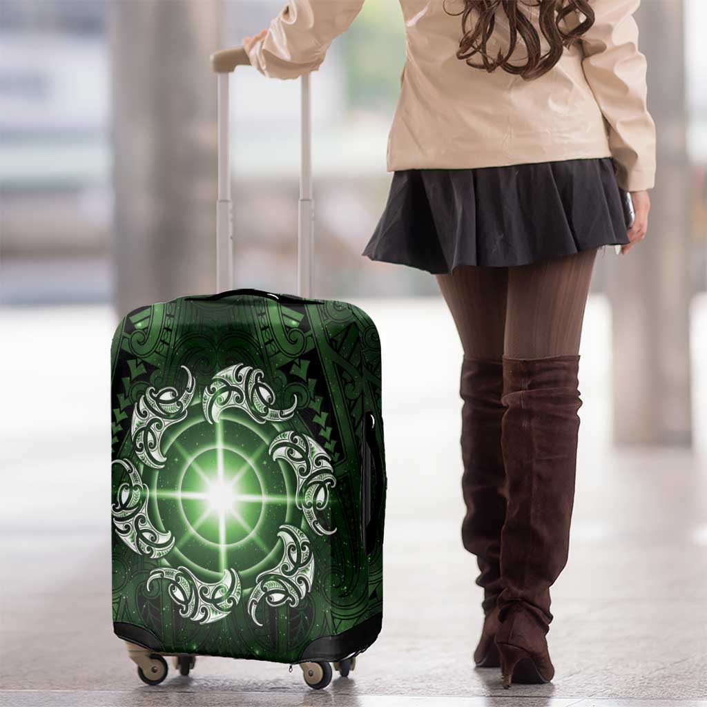 New Zealand Matariki Tupuarangi Luggage Cover Maori Moko Green Galaxy LT05 - Polynesian Pride