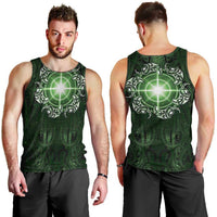 New Zealand Matariki Tupuarangi Men Tank Top Maori Moko Green Galaxy LT05 - Polynesian Pride