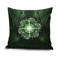 New Zealand Matariki Tupuarangi Pillow Cover Maori Moko Green Galaxy LT05 Green - Polynesian Pride