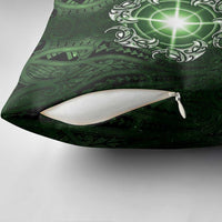 New Zealand Matariki Tupuarangi Pillow Cover Maori Moko Green Galaxy LT05 - Polynesian Pride