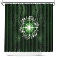 New Zealand Matariki Tupuarangi Shower Curtain Maori Moko Green Galaxy LT05 Green - Polynesian Pride