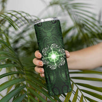 New Zealand Matariki Tupuarangi Skinny Tumbler Maori Moko Green Galaxy LT05 - Polynesian Pride