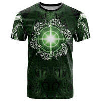 New Zealand Matariki Tupuarangi T Shirt Maori Moko Green Galaxy LT05 Green - Polynesian Pride