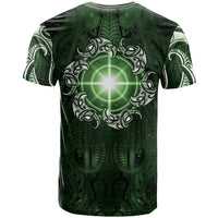 New Zealand Matariki Tupuarangi T Shirt Maori Moko Green Galaxy LT05 - Polynesian Pride
