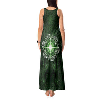 New Zealand Matariki Tupuarangi Tank Maxi Dress Maori Moko Green Galaxy LT05 - Polynesian Pride