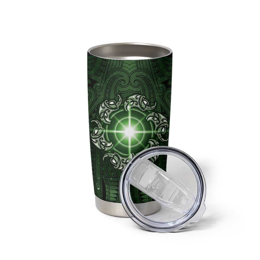 New Zealand Matariki Tupuarangi Tumbler Cup Maori Moko Green Galaxy LT05 - Polynesian Pride