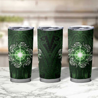 New Zealand Matariki Tupuarangi Tumbler Cup Maori Moko Green Galaxy LT05 - Polynesian Pride