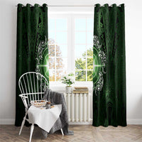 New Zealand Matariki Tupuarangi Window Curtain Maori Moko Green Galaxy