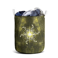 New Zealand Matariki Hiwaiterangi Laundry Basket Maori Moko Yellow Galaxy LT05 - Polynesian Pride