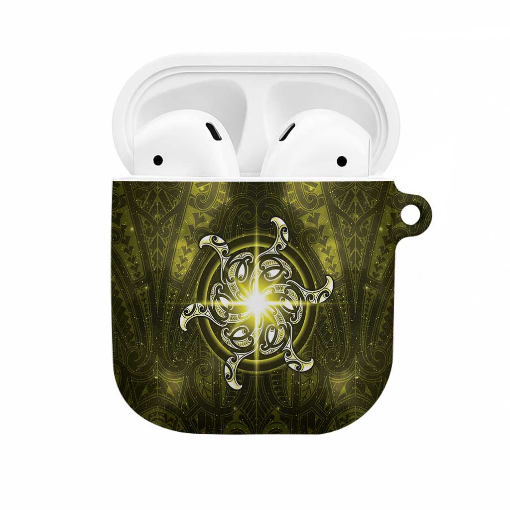 New Zealand Matariki Hiwaiterangi AirPods Case Maori Moko Yellow Galaxy
